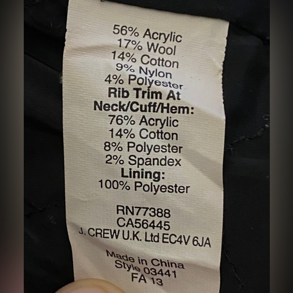 J Crew Bomber Tweed/Boucle Zippered Jacket,  Size 6 - Picture 8 of 8